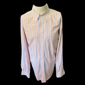 FACONNABLE Stripe Button
Down Collar Shirt Size XL